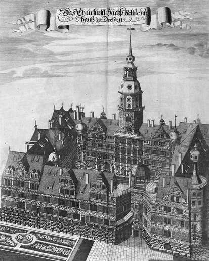 Antonius Weck, Chronik, Das Dresdner Schloss aus der Vogelperspektive, 1680