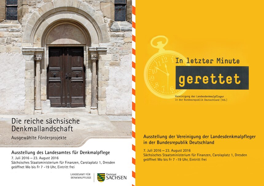 Plakate zu den Ausstellungen des Landesamtes für Denkmalpflege Sachsen und der VdL, 2016