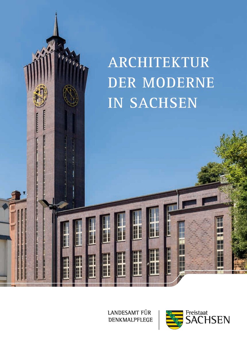 Ausstellungsplakat mit Chemnitz, Uhrenturm der ehemaligen Maschinenfabrik Schubert & Salzer, 2018