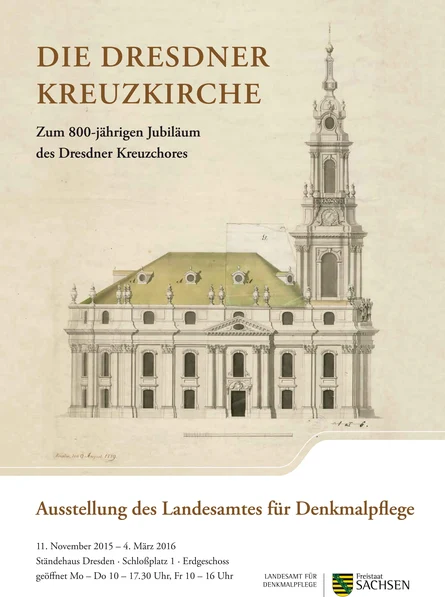 Gottlob August Hölzer Dresden, Kreuzkirche, Aufriss der Seitenfassade mit Turm, 1779