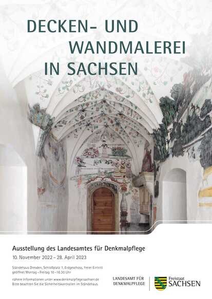 Ausstellungsplakat mit Motiv Strehla, Wandmalerei im sogenannten Trinkstübchen des Schlosses, 1532