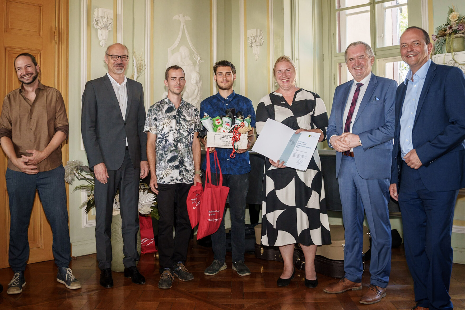 Preisträger des 12. Sächsischen Kinder- und Jugenddenkmalpreises: Berufsschulzentrum Bautzen auf Schloss Wolkenburg in Limbach-Oberfrohna, Aufnahme 2023 