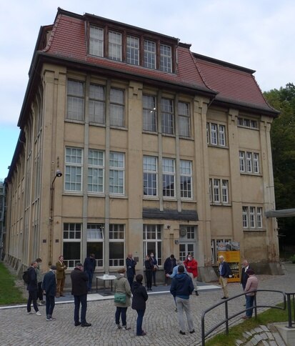 Die AG Industriedenkmalpflege in der ehem. Tuchfabrik Gebr. Pfau in Crimmitschau (Teil des Zweckverbands Sächsisches Industriemuseum und Schauplatz der Landesausstellung)