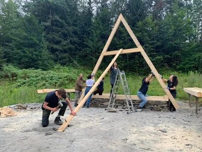 Frohnau, Markus-Röhling Stolln, Errichtung einer Kaue im Bereich der ehemaligen Silberwäsche nach historischem Vorbild 