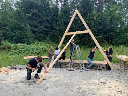 Frohnau, Markus-Röhling Stolln, Errichtung einer Kaue im Bereich der ehemaligen Silberwäsche nach historischem Vorbild 