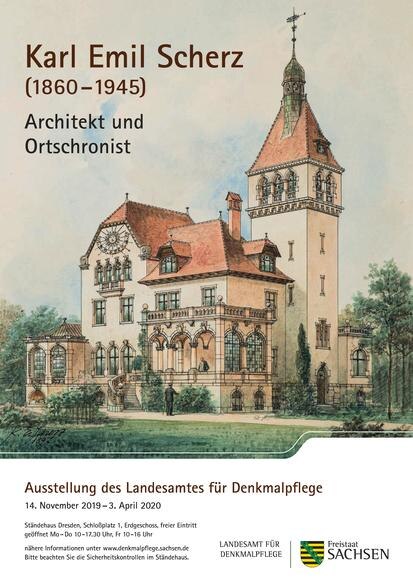 Karl Emil Scherz, Schaubild der Villa Rothermundt in Blasewitz, 1897