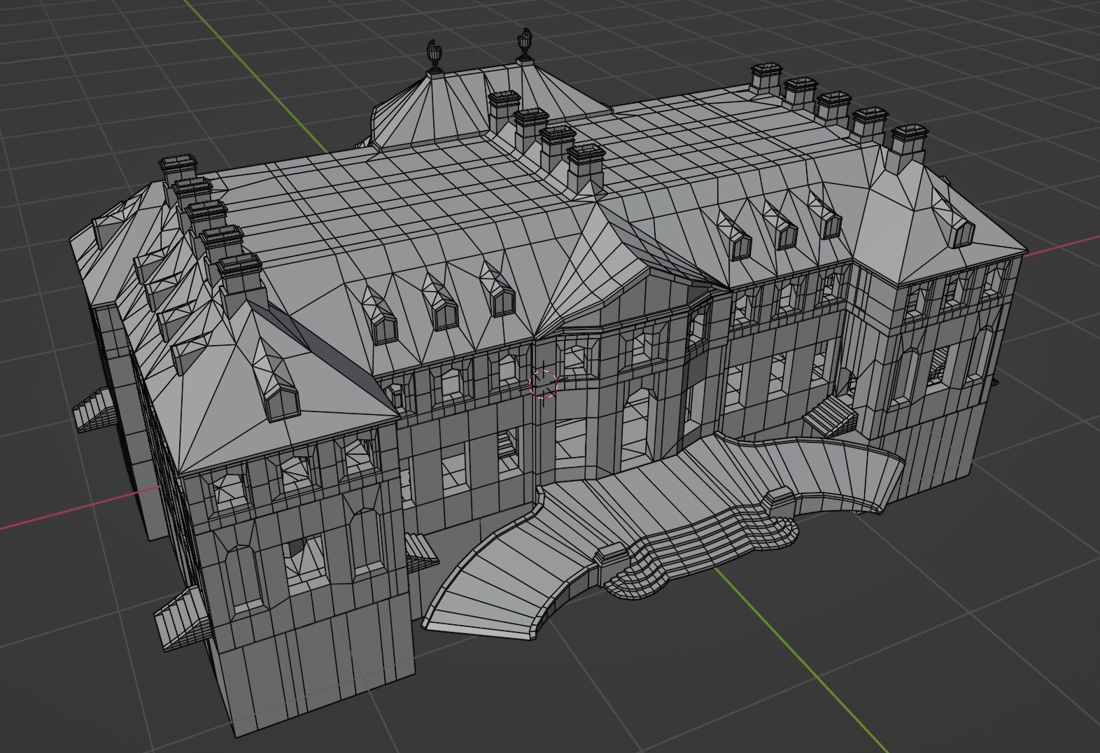 3D-Modellierung des nicht ausgeführten Umbauentwurfs von Julius Heinrich Schwarze zum Palais Brühl in Friedrichstadt von 1738/39 auf Grundlage von Zeichnungen aus der Plansammlung des Landesamtes für Denkmalpflege 